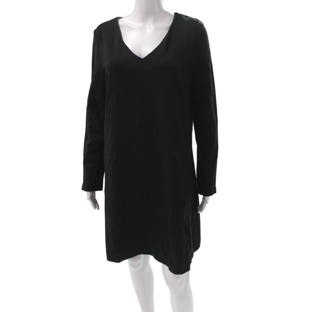 Seraphine Women Shift Dress Black Long Sleeve V Neck Maternity Size 10